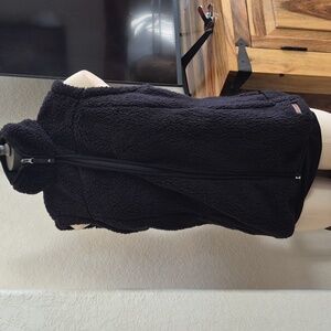 Y2k, Free-country Women's Black Plush/Sherpa Vest With Pockets